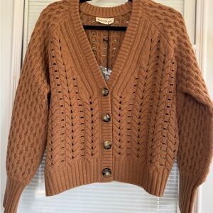 NICHOLAS Tan Cable Knit Cardigan